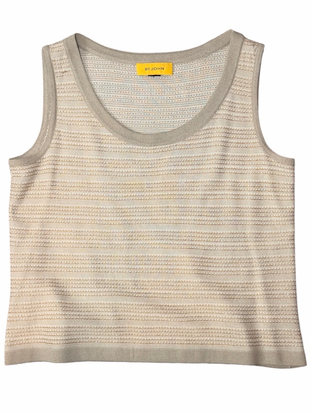 ST. JOHN Knit Gold Cream Tank Blouse